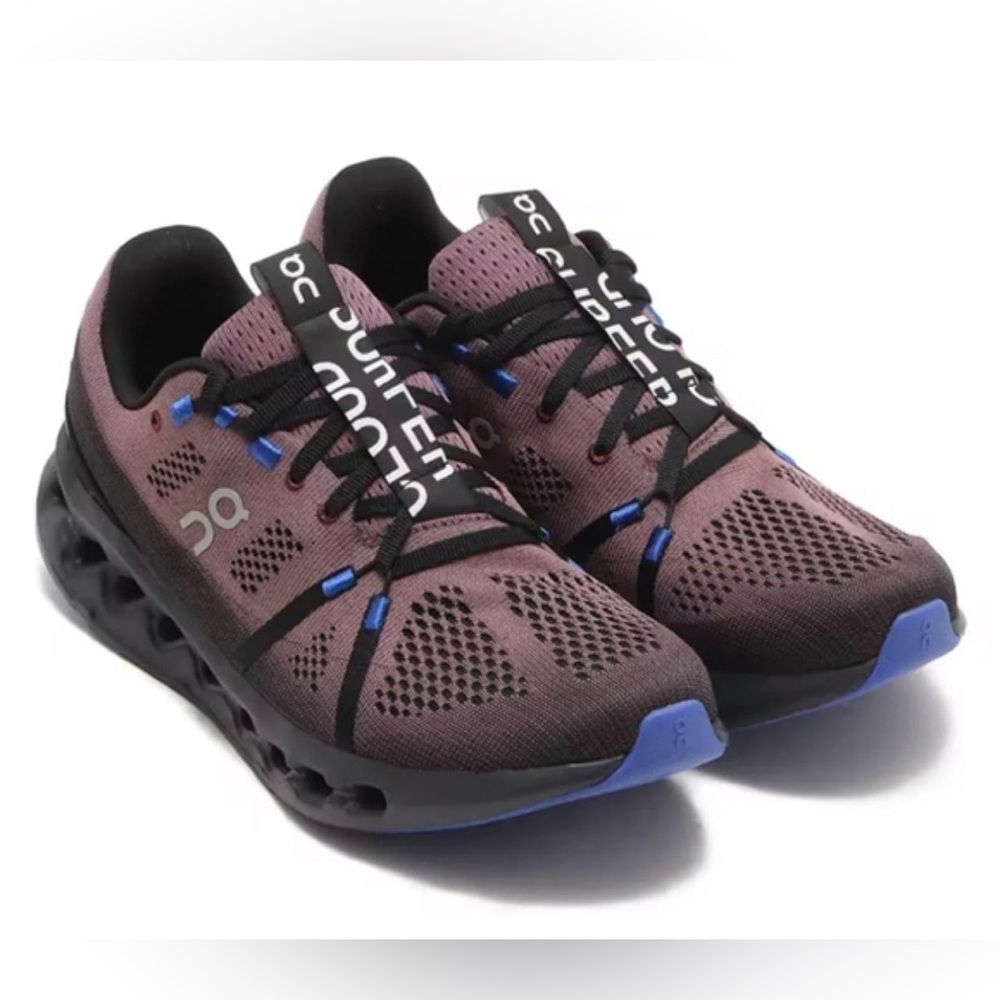 On Cloudsurfer Running Shoes, black/cobalt.